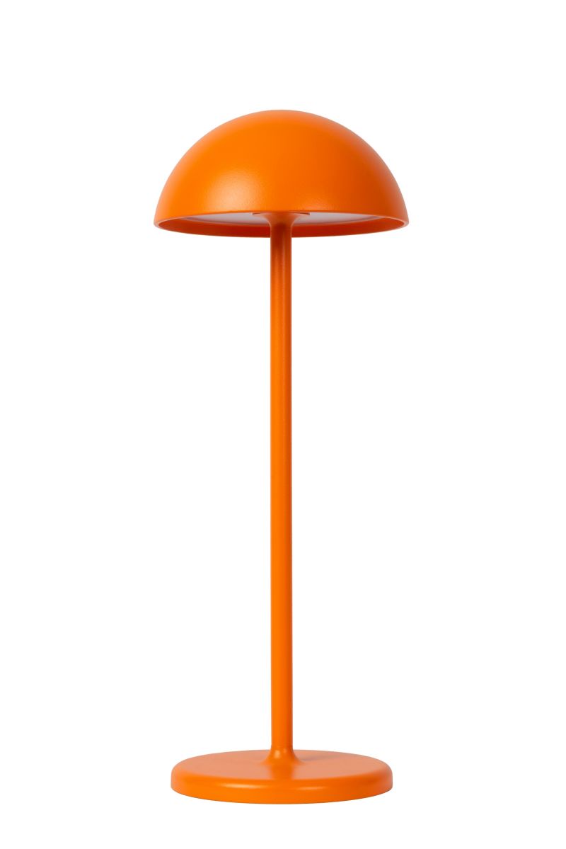 Lucide JOY - Dobíjacia stolová lampa Outdoor - Batéria - Ø 12 cm - LED Rozm. - 1x1,5W 3000K - IP54 - Oranžová
